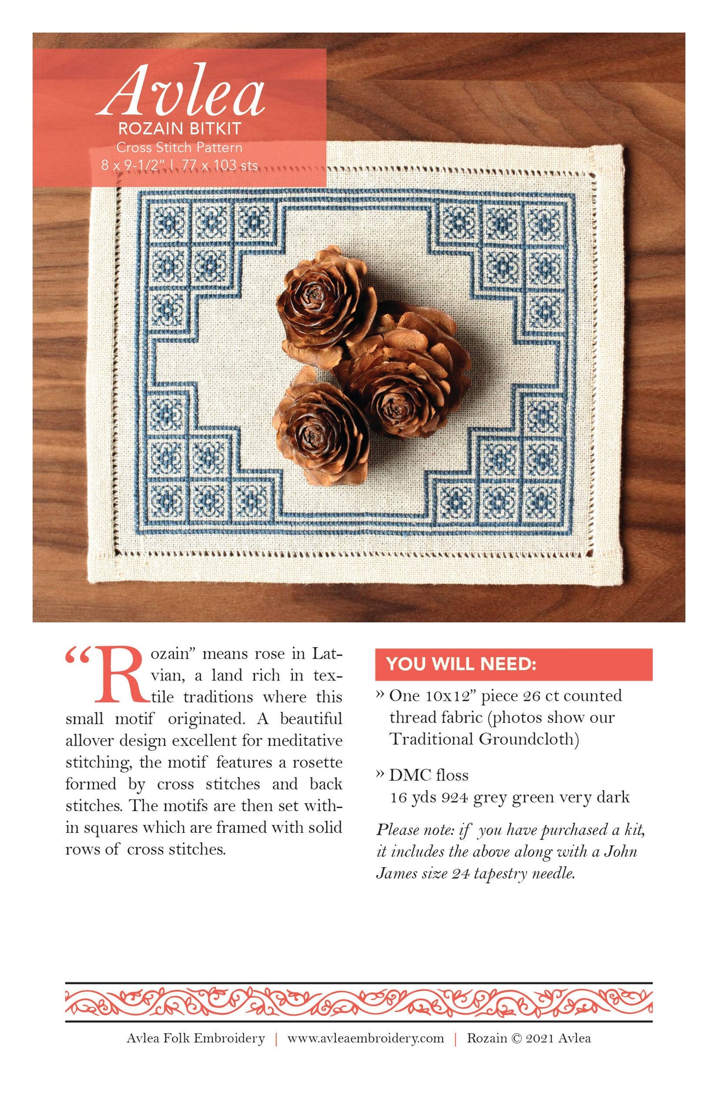 BitKit Rozain Cross Stitch Kit