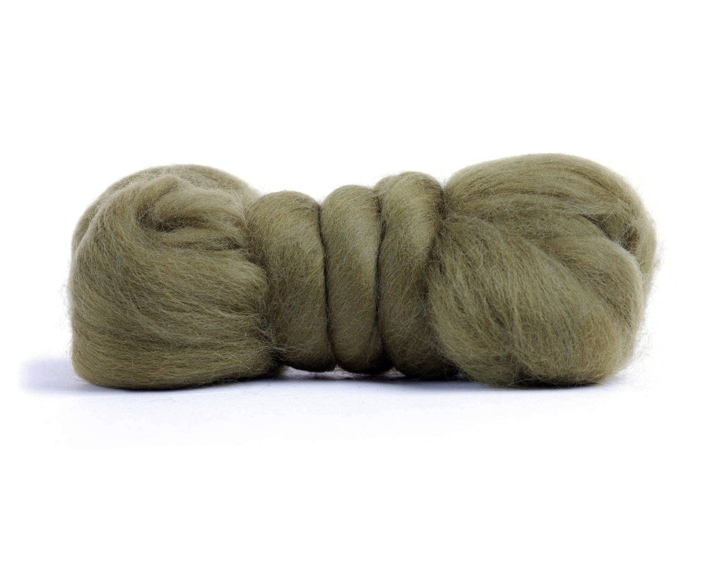 Olive Green Merino Roving - 1 ounce
