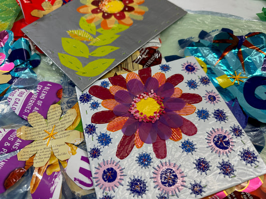 Textural Flower Collage Workshop with Natalya Khorover
