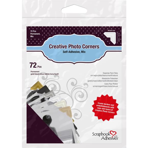 Scrapbook Adhesives Paper Photo Corners Self-Adhesive 72/Pkg .5