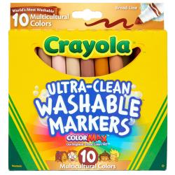 Crayola Ultra-Clean Color Max Broad Line Washable Markers Multicultural 10/Pkg
