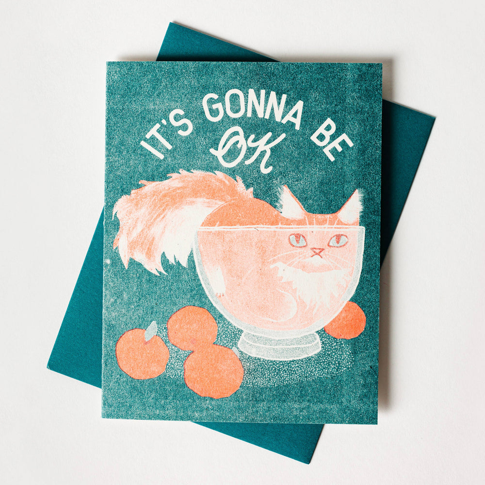 
                      
                        It's Gonna Be OK Cat - Risograph Card
                      
                    