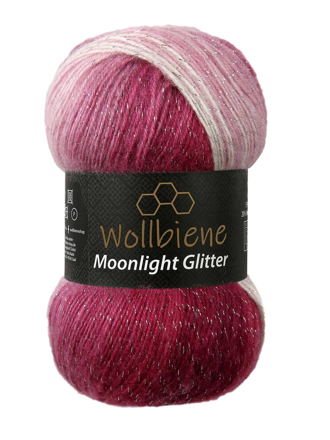 woolen bee moonlight glitter batik crochet knitting wool: 4050 turkis grey beige