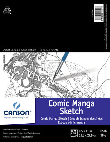 Canson Comic Manga Sketch, 65LB, 8.5x11 (50 Sheets)