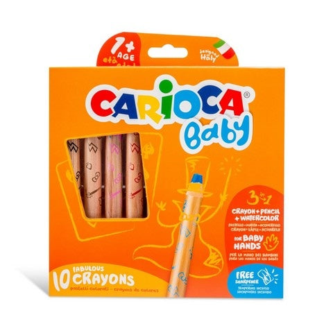 Carioca Baby 3-in-1 Crayons, 10 pc