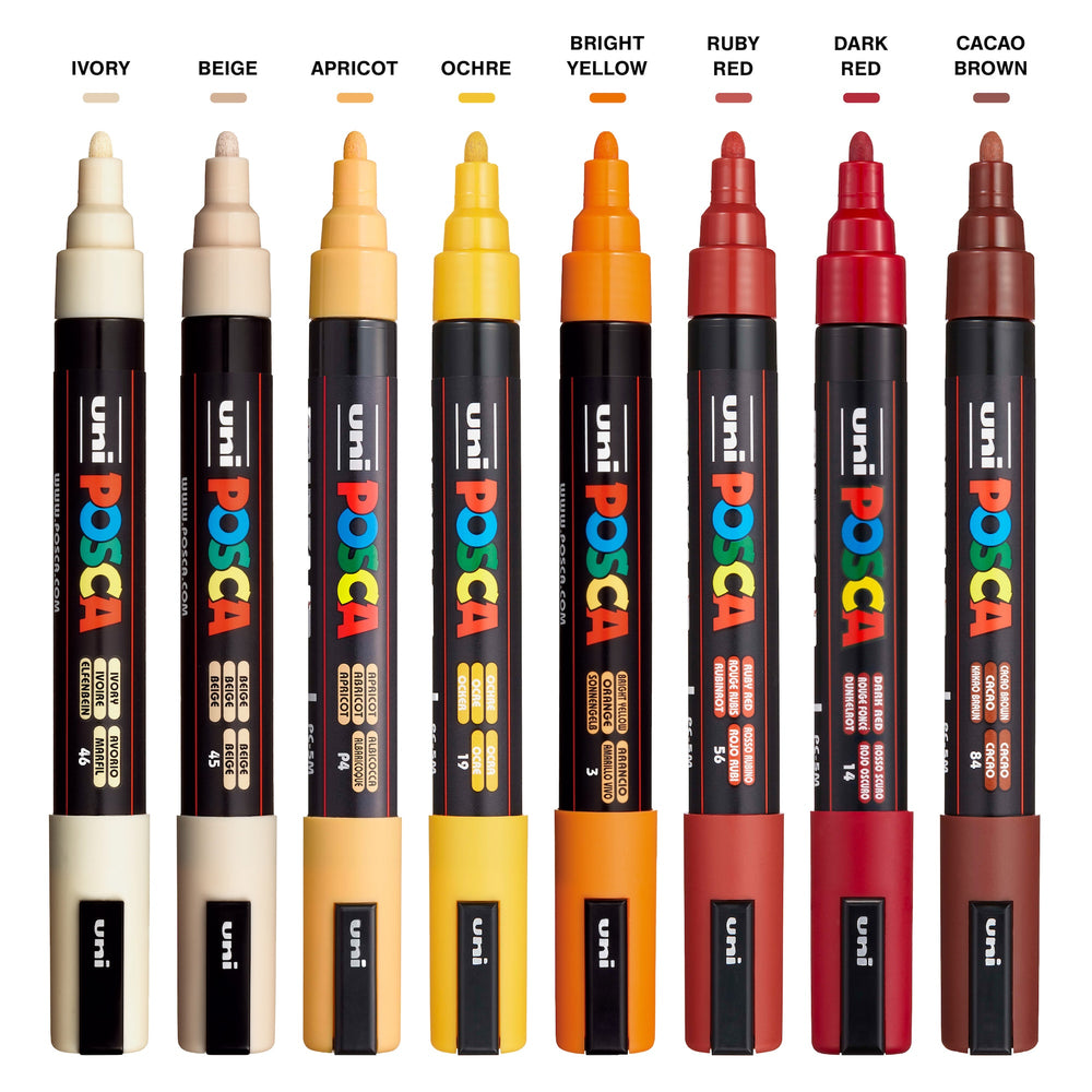 
                      
                        POSCA Paint Marker Set, 8 Colors, PC-5M Warm Tone Set
                      
                    