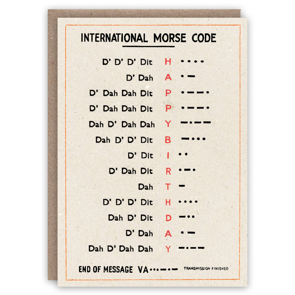 The Pattern Book - International Morse Code birthday card