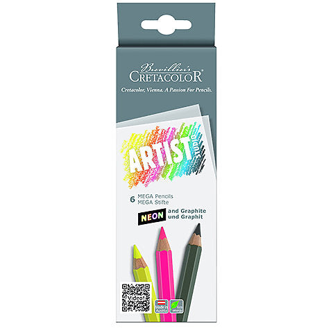 Artist Studio Mega Neon Pencil Set, 6-Pencil Set