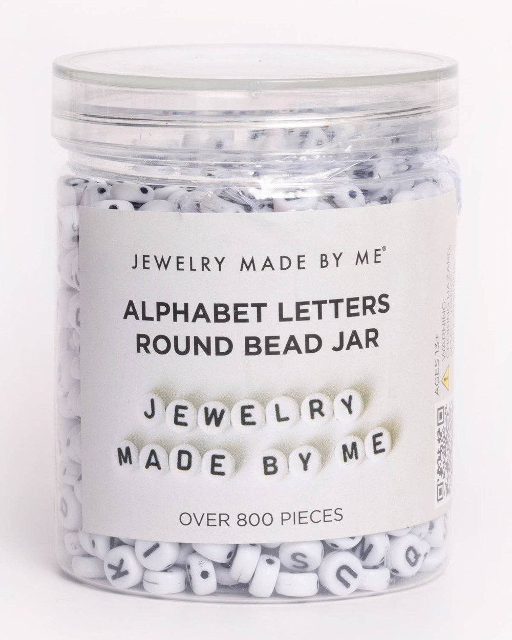 Jewelry Made by Me - White Round Letter Bead Jar