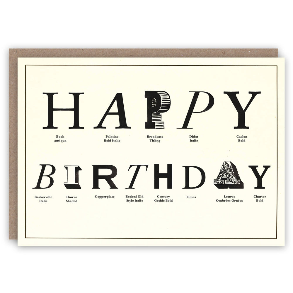 The Pattern Book - Typographic birthday card