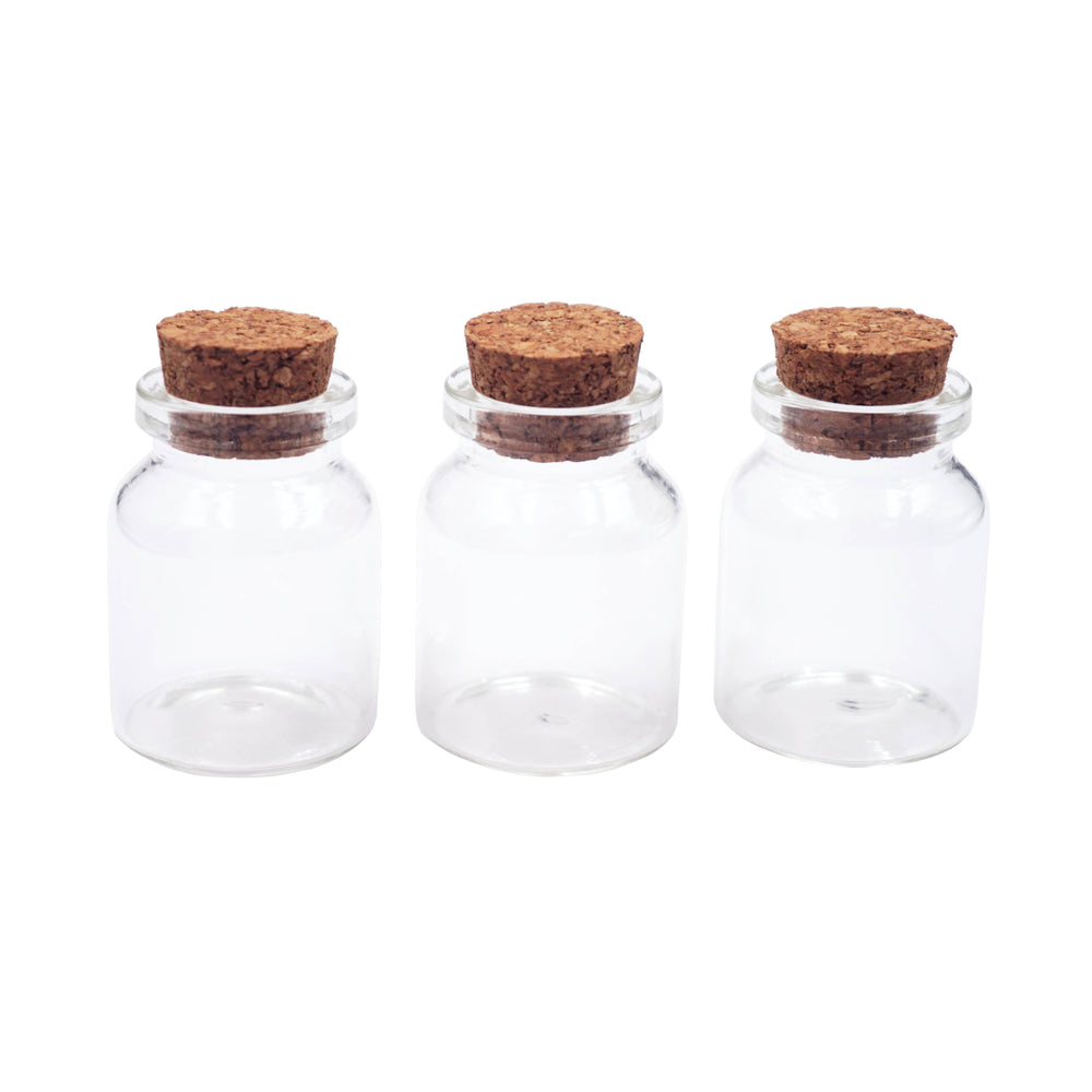 Angels Craft - Mini Glass Bottle w/ Cork Lid, 20ml 3-ct