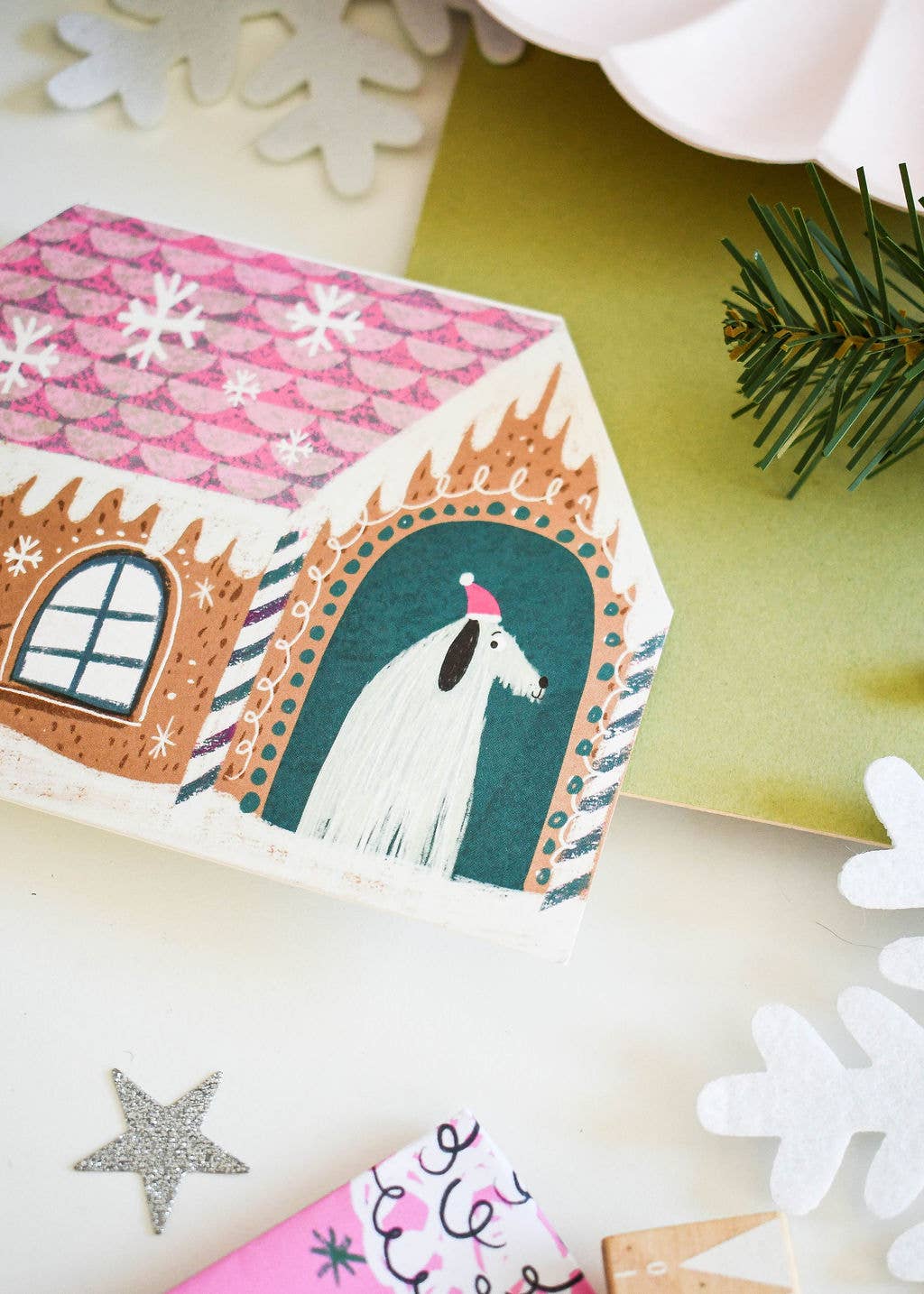 Gingerbread Dog house Christmas Card