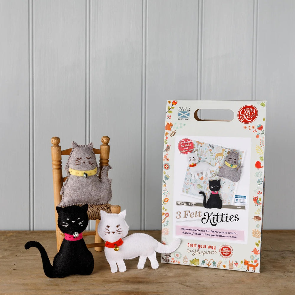 Three Felt Kitties Felt Sewing Kit