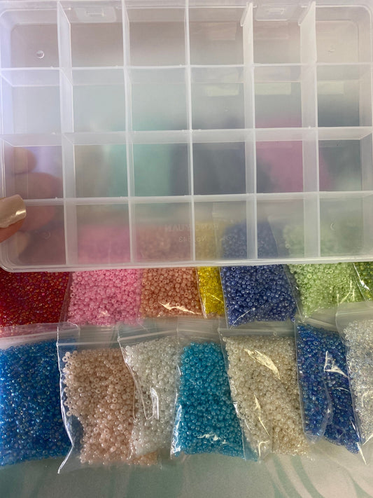 Box of 24 DIY Pastel Seed Bead Kit For Kids Arts & Crafts