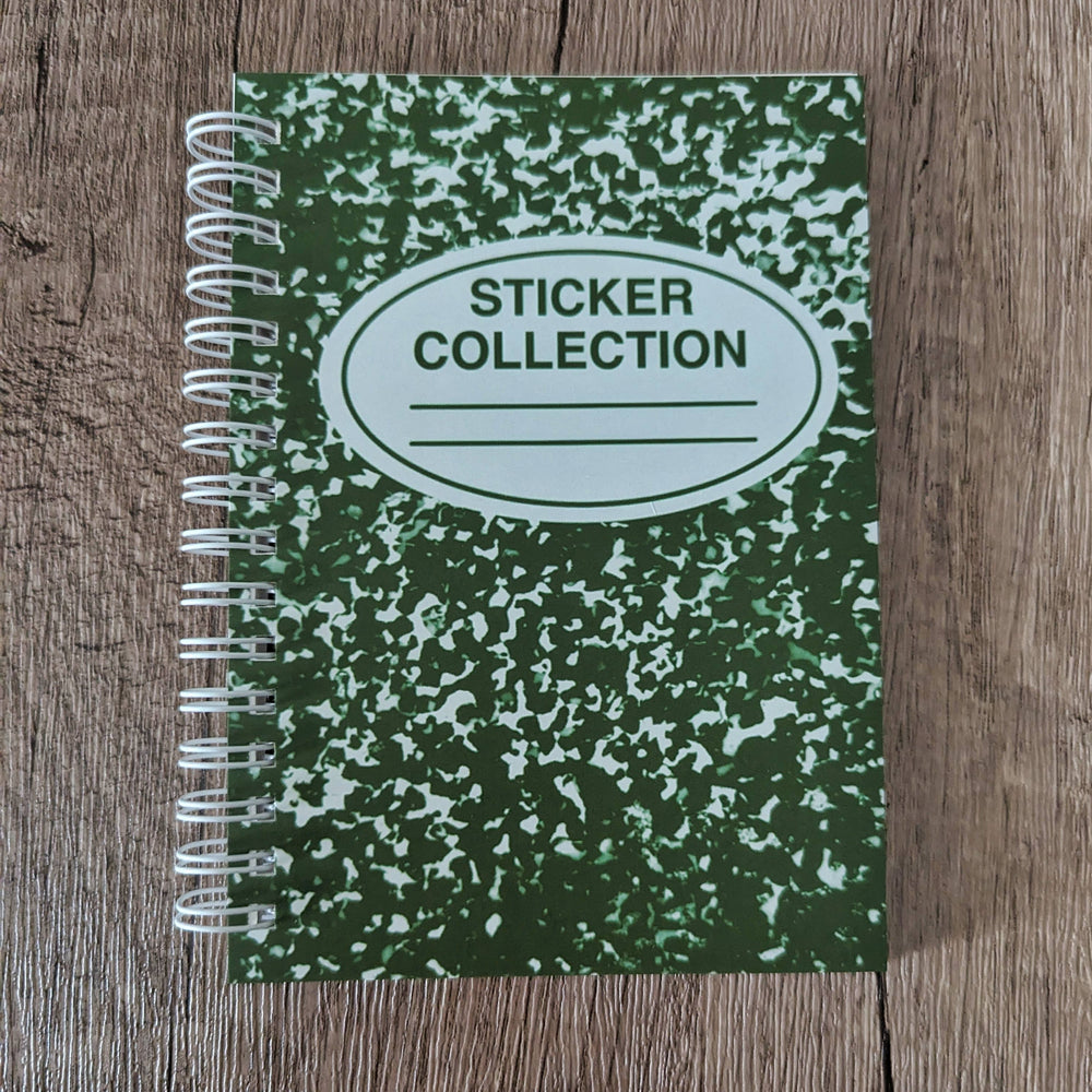 
                      
                        The Sadsquatch - Green Composition Notebook - Reusable Sticker Book - 50 Page
                      
                    