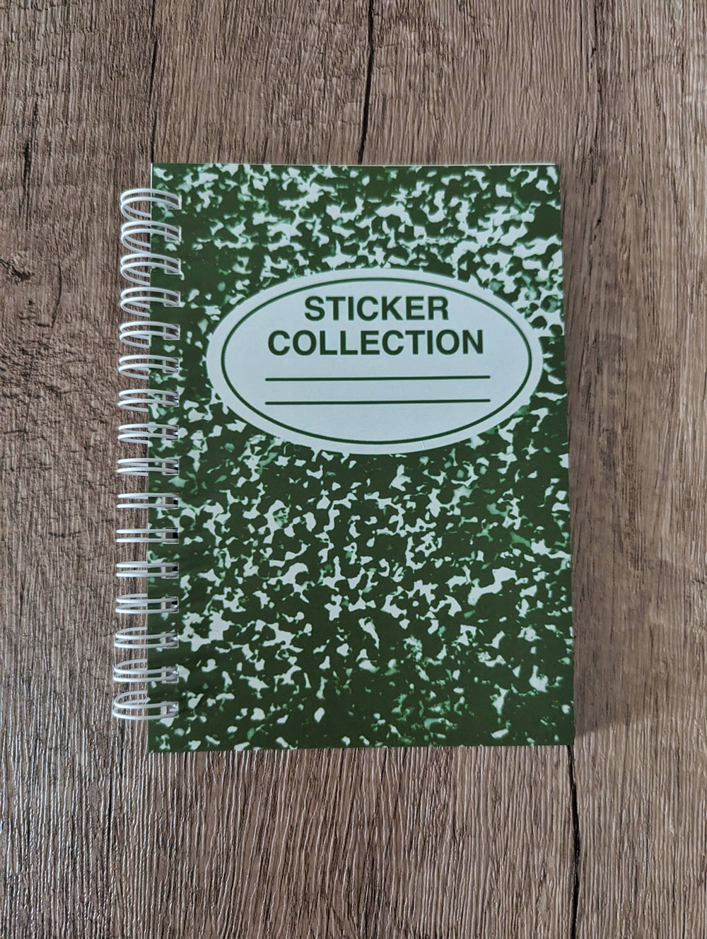 The Sadsquatch - Green Composition Notebook - Reusable Sticker Book - 50 Page