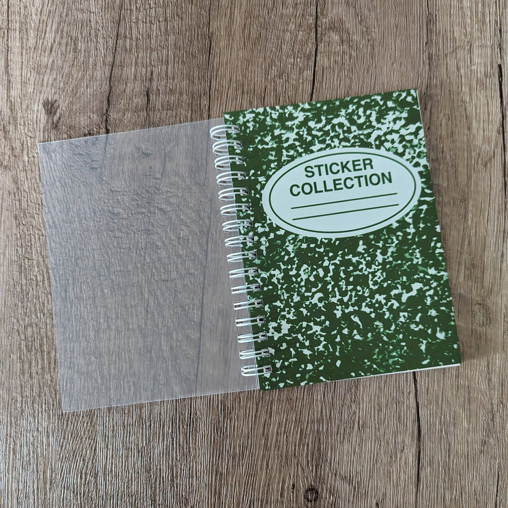 
                      
                        The Sadsquatch - Green Composition Notebook - Reusable Sticker Book - 50 Page
                      
                    