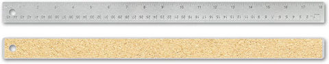 Stainless Steel Cork Back Ruler inch/metric 18 Inch