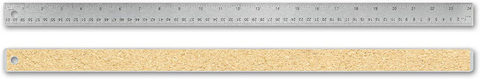 Stainless Steel Cork Back Ruler inch/metric 24 Inch