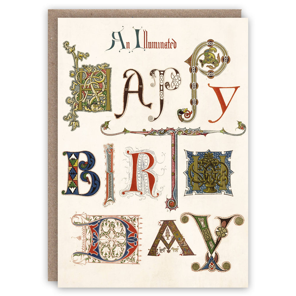 The Pattern Book - Illuminated Happy Birthday birthday card