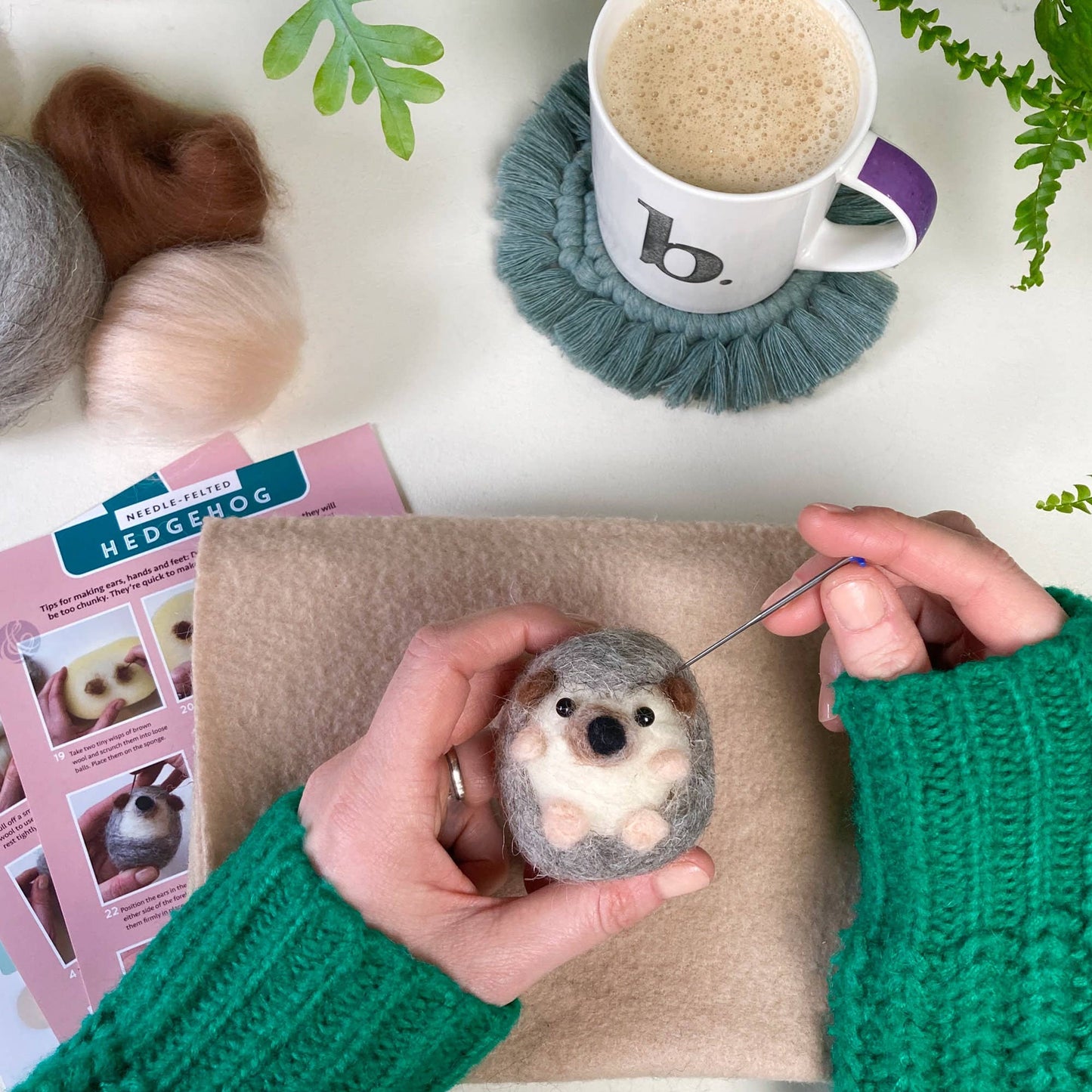 Needle Felting Kit, Hedgehog, Beginners, Creative Gift Idea