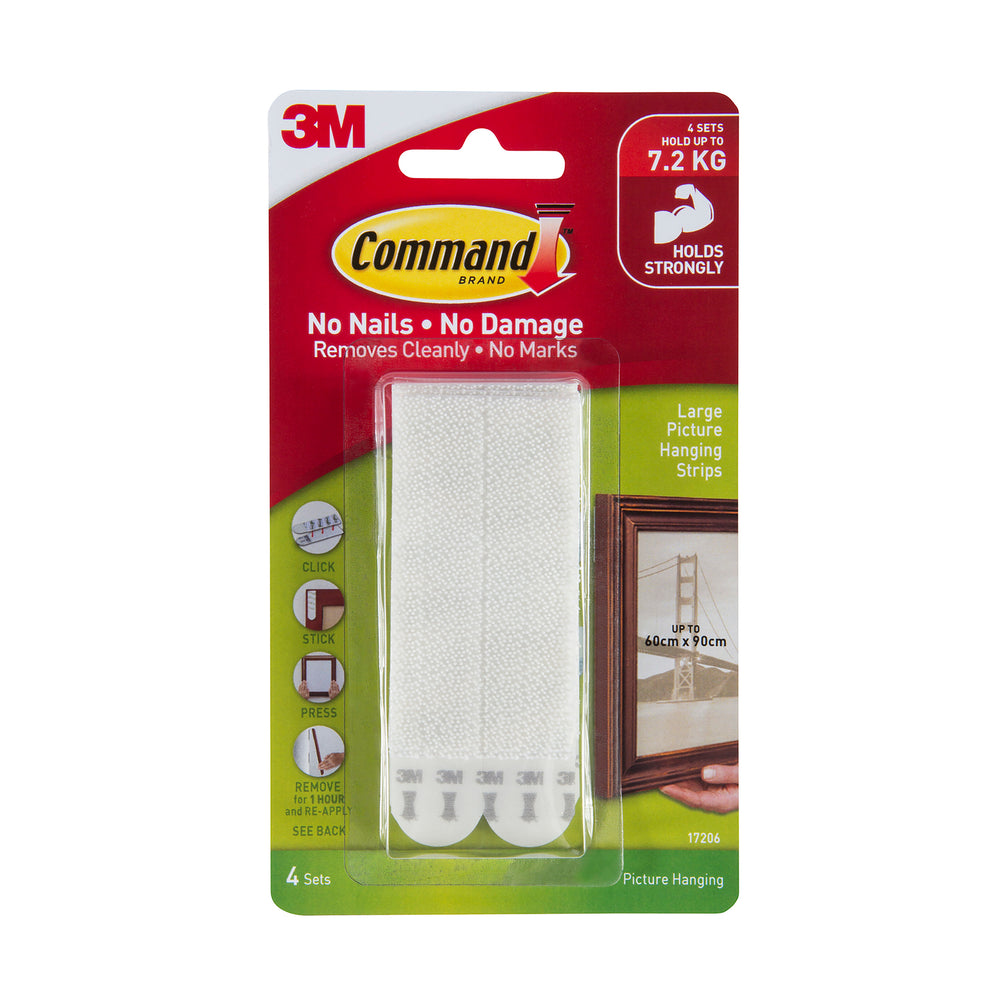 Command Picture Hanging Strips - Large White, 4 Sets