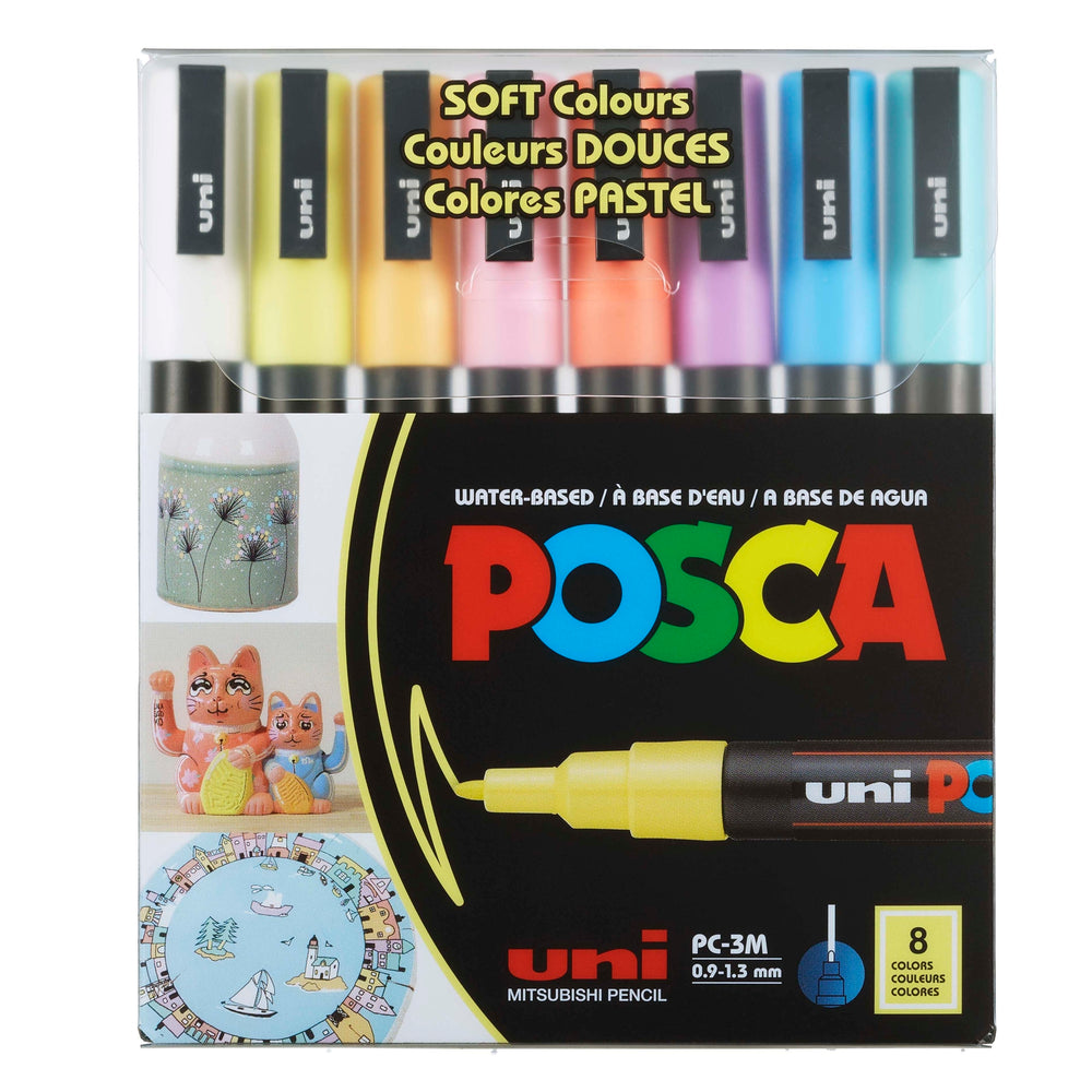 POSCA Soft Color Set of 8 Fine-Tip Paint Markers