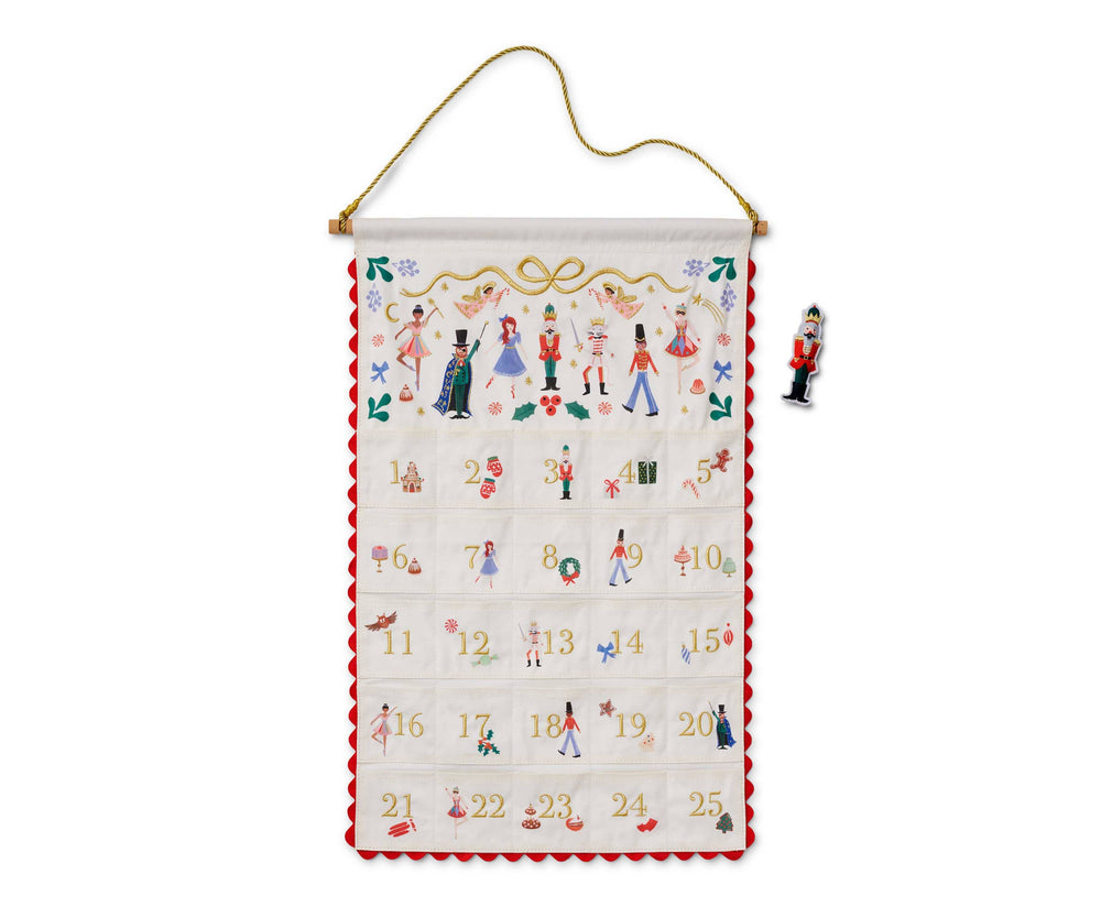 Rifle Paper Co. - Nutcracker Embroidered Hanging Advent Calendar