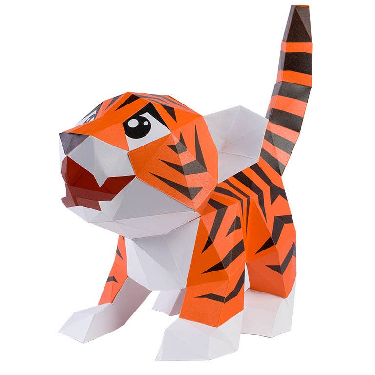 PAPERCRAFT WORLD - Baby Tiger Dual-Use Origami Model, Animal Lamp