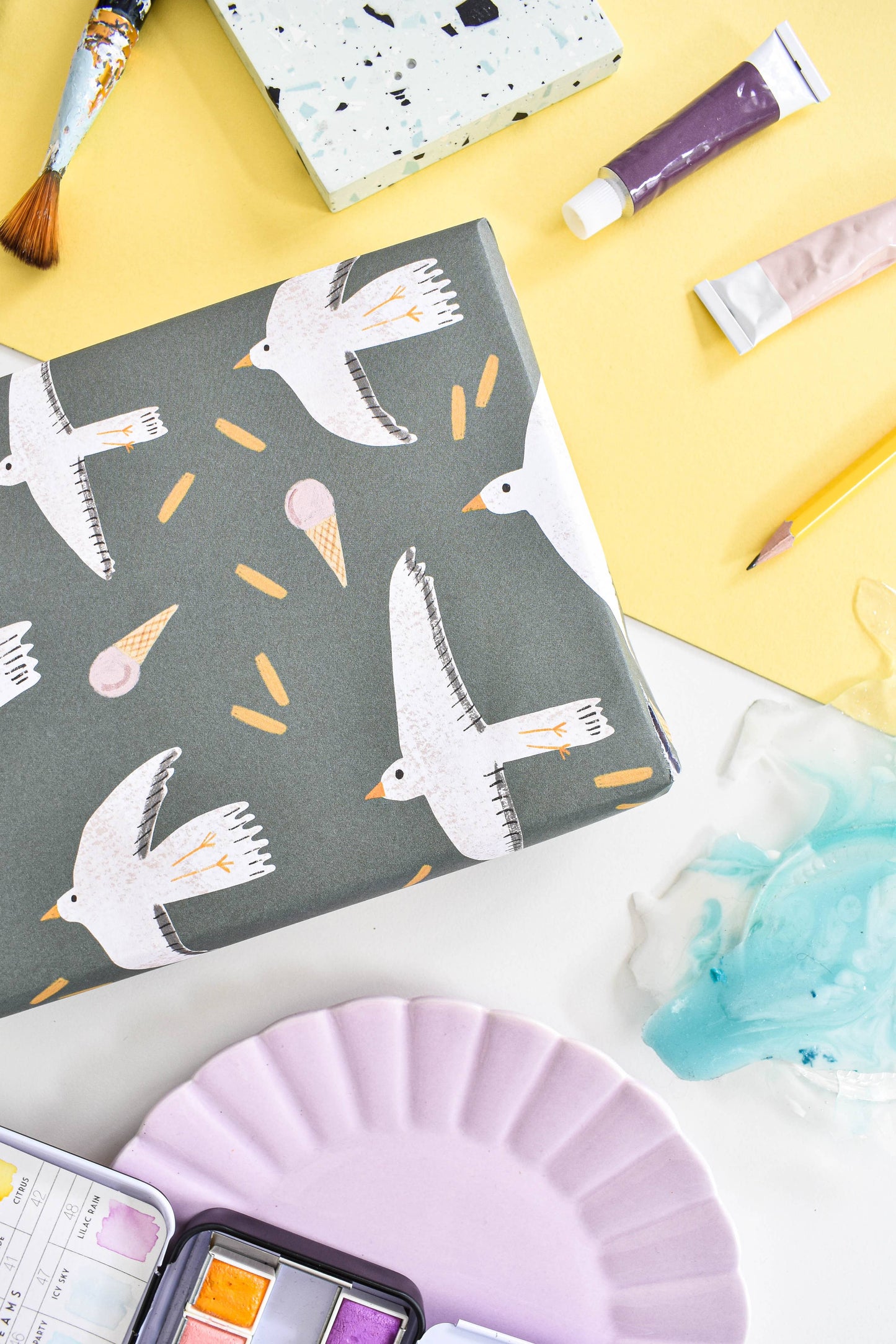 Seagull Wrapping Paper pack of 3