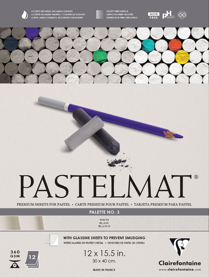 Clairefontaine Premium Pastelmat Pads, 9" x 12", PL3 - White