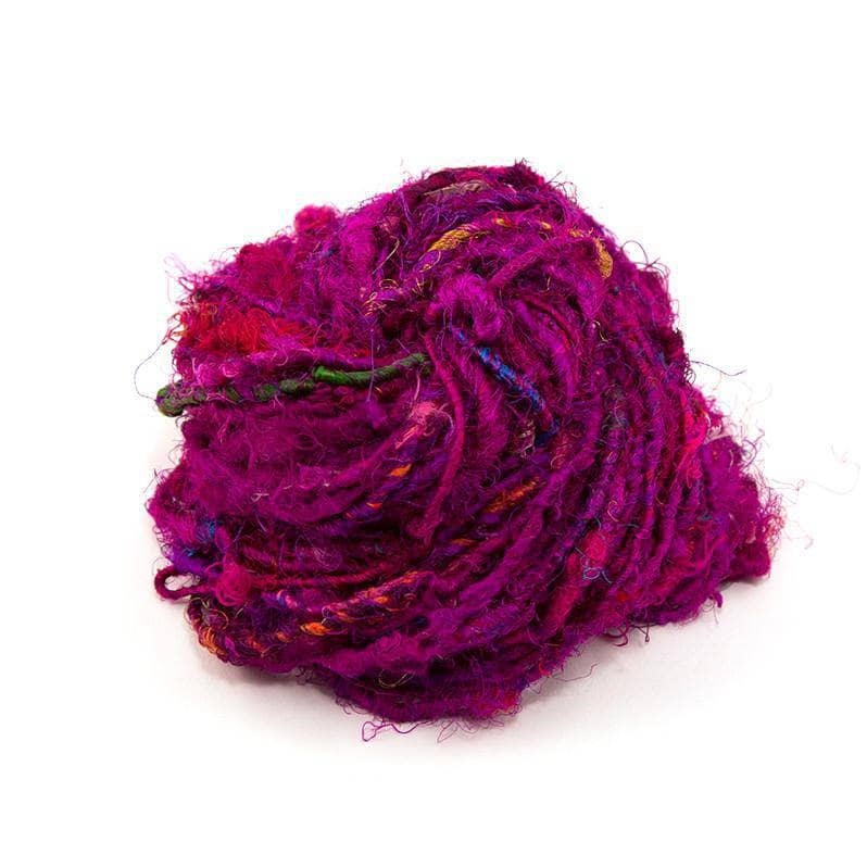 Crimson Rose Premium Hand-spun Sari Silk Yarn
