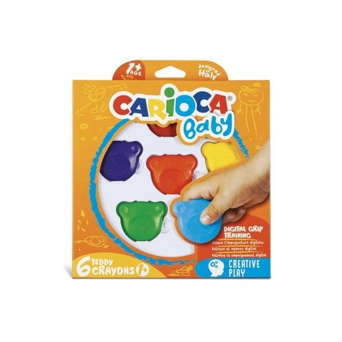 Carioca Baby Teddy Crayons, 6 pc