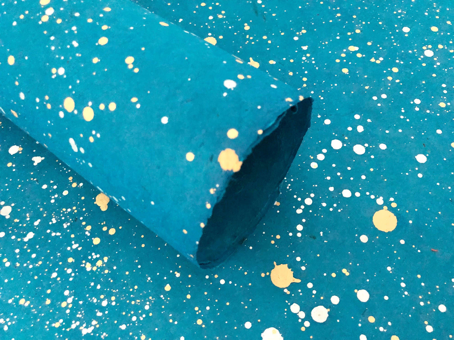 Flake on Blue - Decorative Handmade paper, Crafts paper, Wrapping Paper