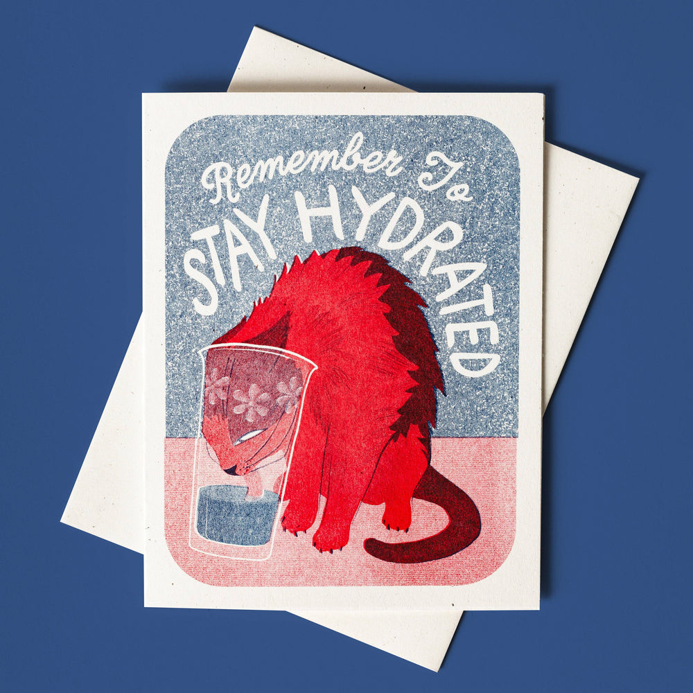 Stay Hydrated - Risograph Greeting Card