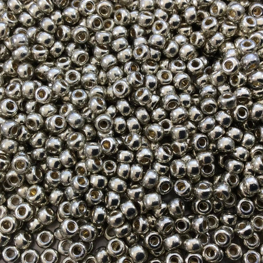 Size 8/0 Duracoat Galvanized Glossy Silver Genuine Miyuki Glass Seed Beads - Sold by 22 Gram Tubes (Approx. 900 Beads per Tube) - (8-94201)