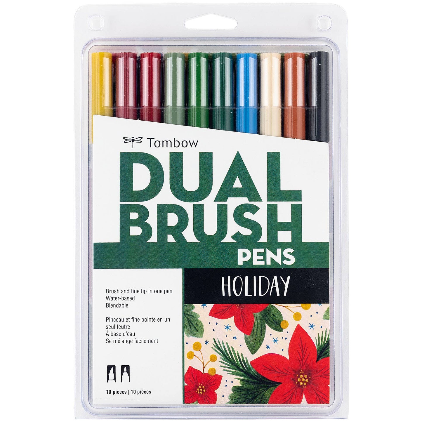 Dual Brush Pen Art Markers: Holiday - 10-Pack