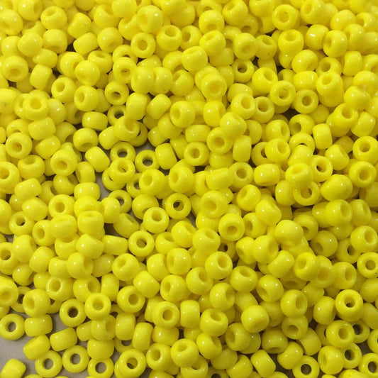 Only Beads - Size 8/0 Glossy Finish Opaque Yellow Genuine Miyuki Glass Seed Beads - Sold by 22 Gram Tubes (Approx. 900 Beads per Tube) - (8-9404)