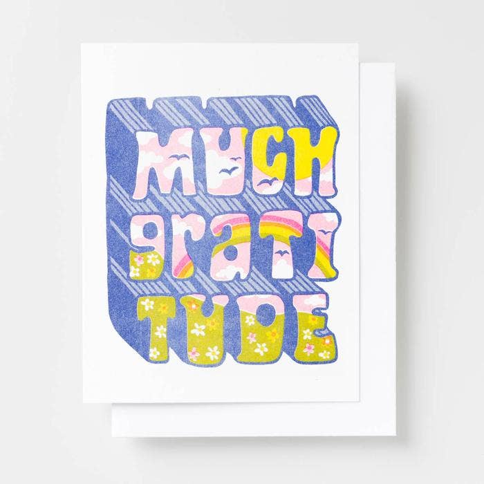 Much Gratitude Risograph Card