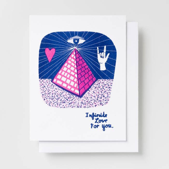 Infinite Love Pyramid Risograph Card