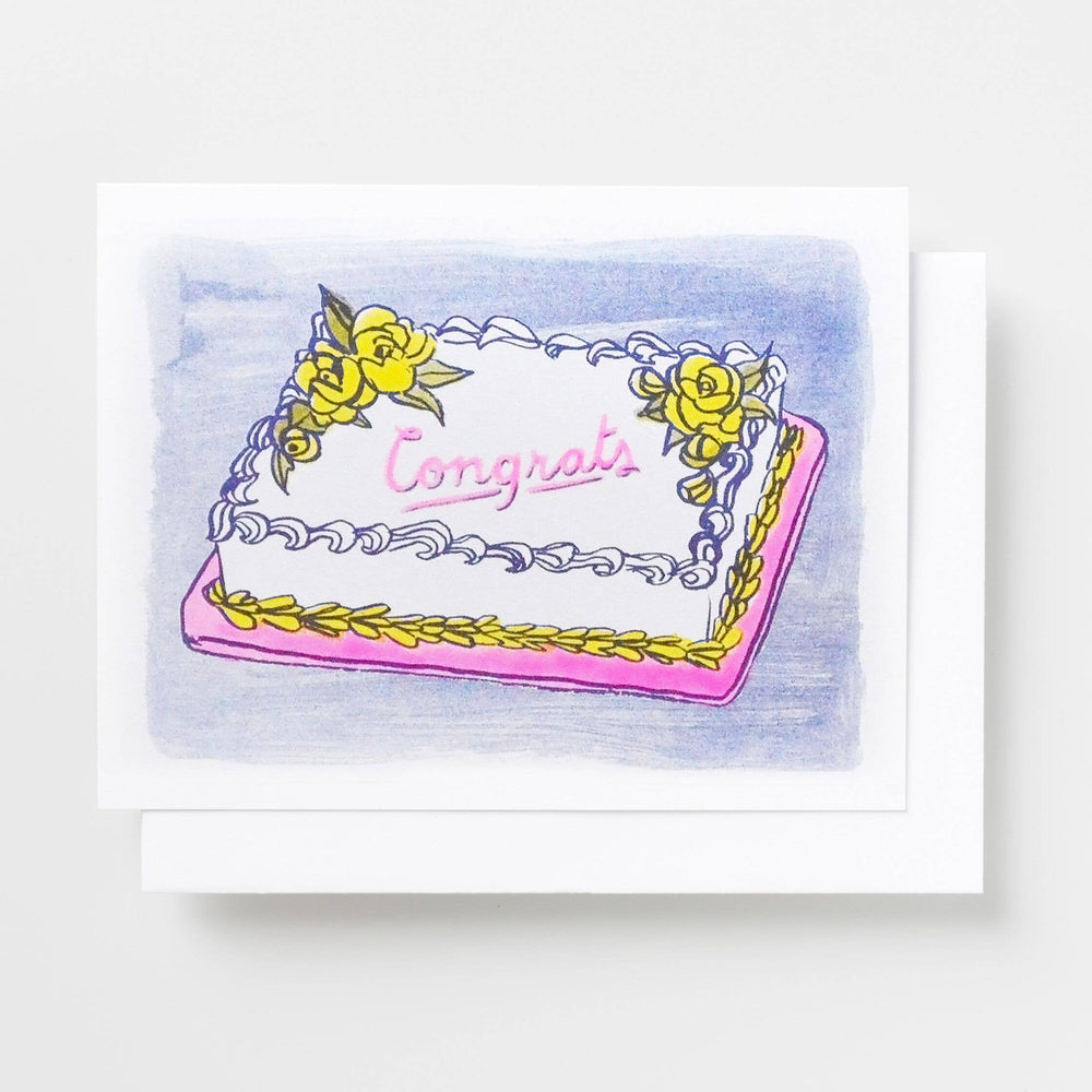 Congrats Cake Risograph Card