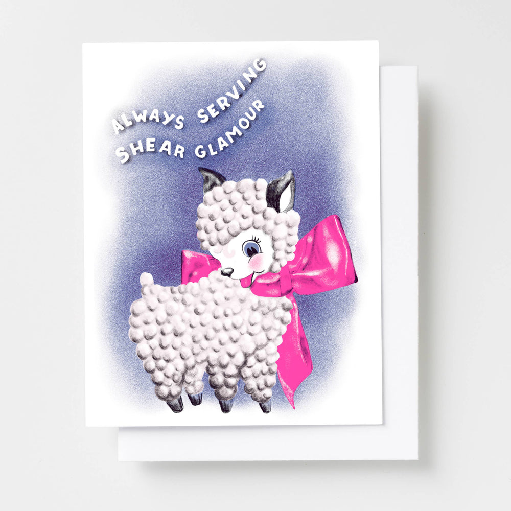 Always Serving Shear Glamour Risograph Card