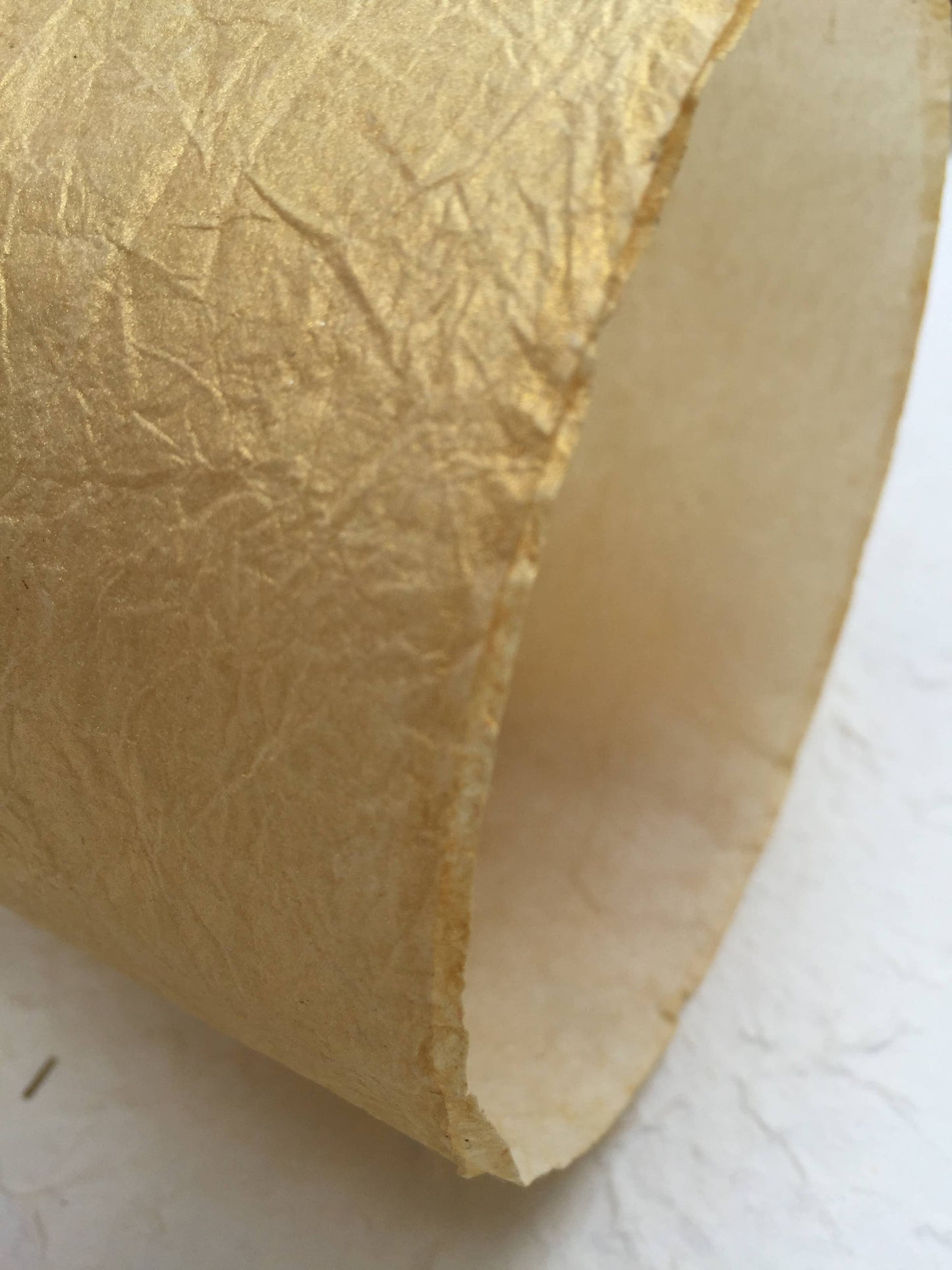 Gold Spray on White Metallic Handmade Mulberry Paper, Scrapbook Paper