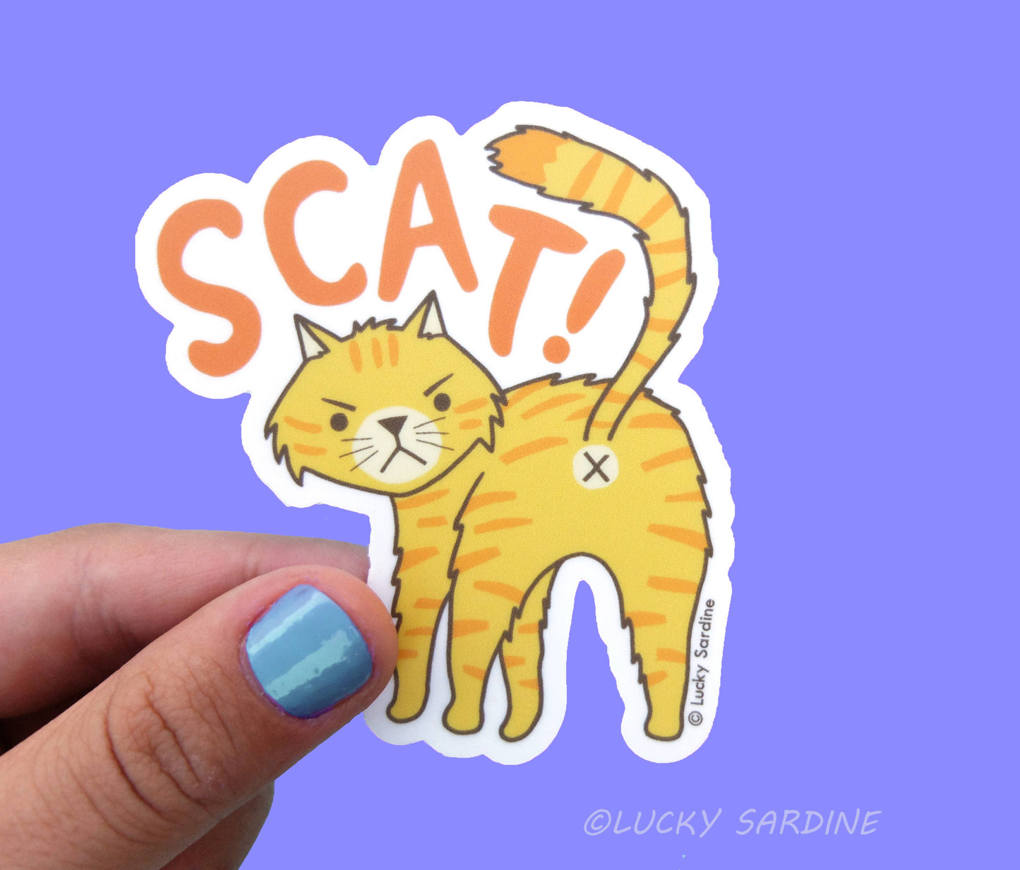 Funny Cat Scat Vinyl Sticker