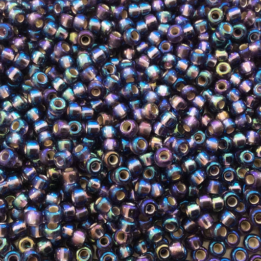Only Beads - Size 8/0 Glossy AB Silver Lined Amethyst Genuine Miyuki Glass Seed Beads - Sold by 22 Gram Tubes (Approx 900 Beads per Tube) - (8-91024)