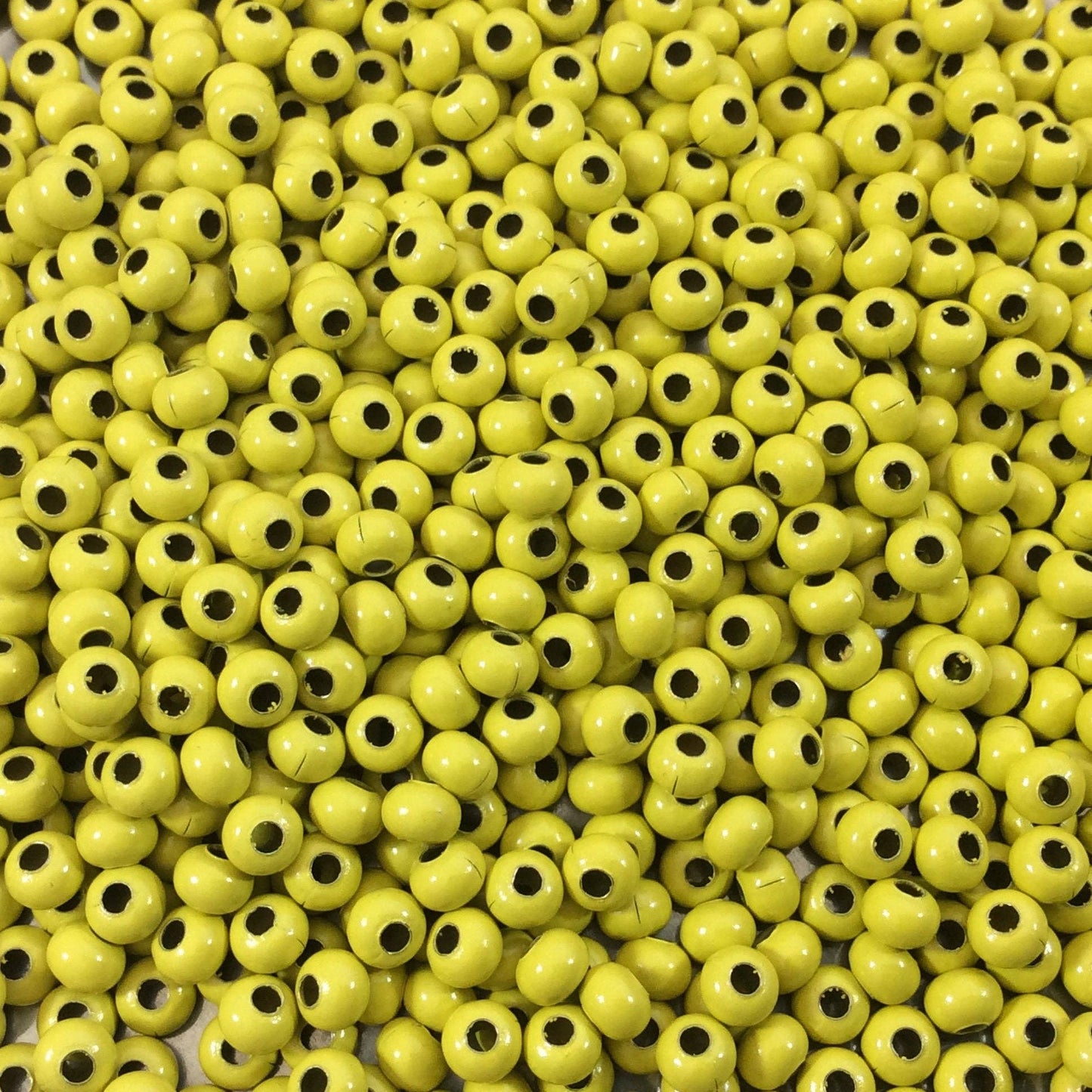 Size 8/0 Glossy Finish Yellow Coated Brass Seed Beads with 1.1mm Holes - Sold by 5", 36 Gram Tubes (~900 Beads per Tube) - (MT8-YEL)