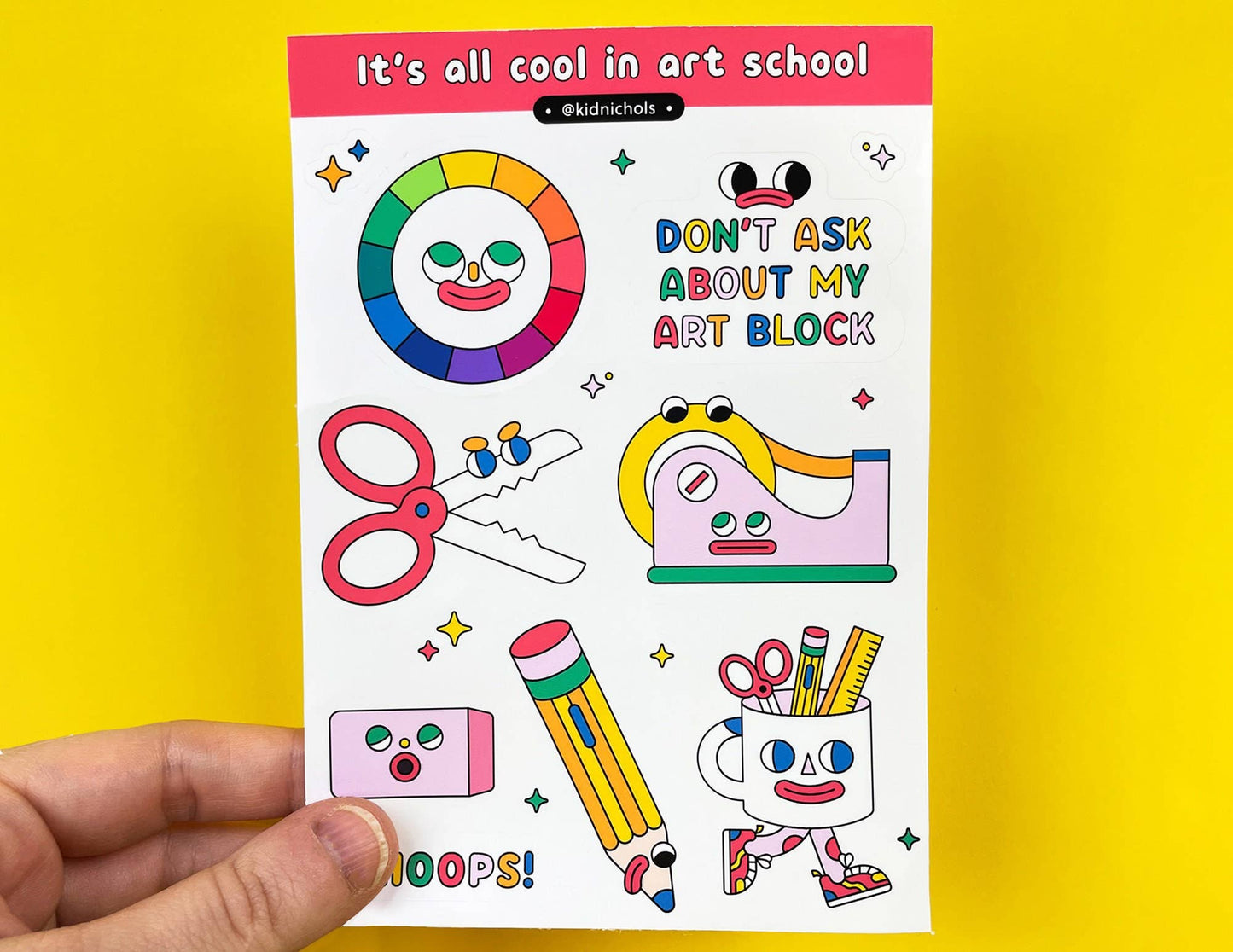 Art School Sticker Pack. Back To School Planner Stickers. Pe