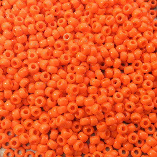 Only Beads - Size 8/0 Glossy Finish Opaque Orange Genuine Miyuki Glass Seed Beads - Sold by 22 Gram Tubes (Approx. 900 Beads per Tube) - (8-9406)
