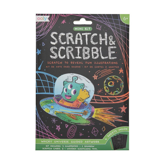 OOLY - Mini Scratch & Scribble Art Kit: Wacky Universe