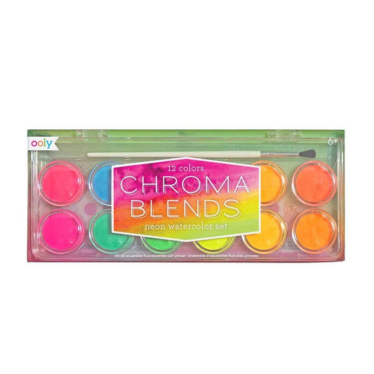 OOLY - Chroma Blends Neon Watercolor Paint - 13 PC Set